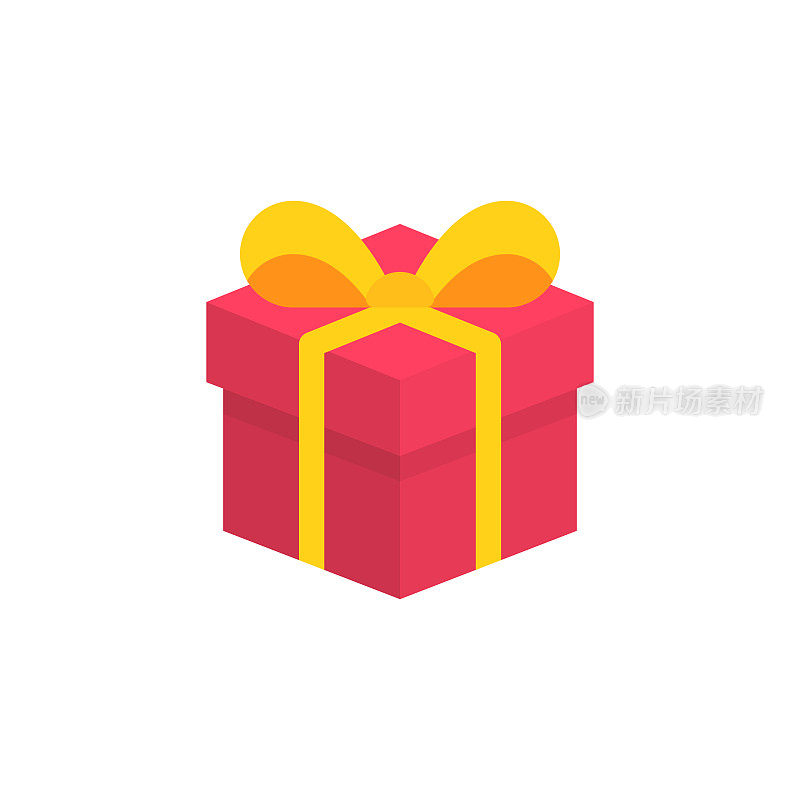 Isometric Gift Flat Icon. Pixel Perfect. For Mobile and Web.
